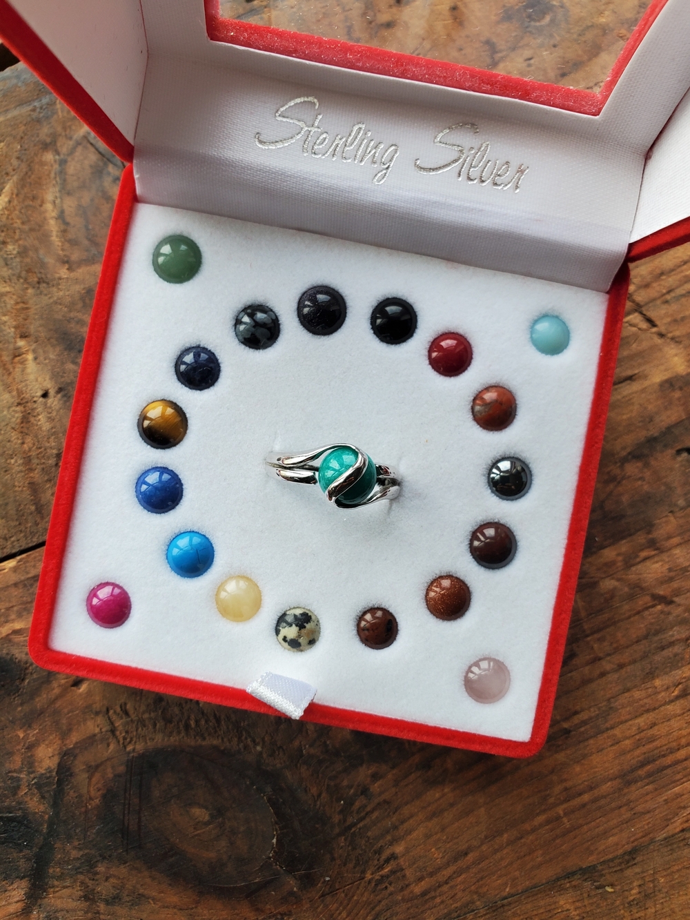 Women’s Ring with Interchangeable Gemstone Size 7